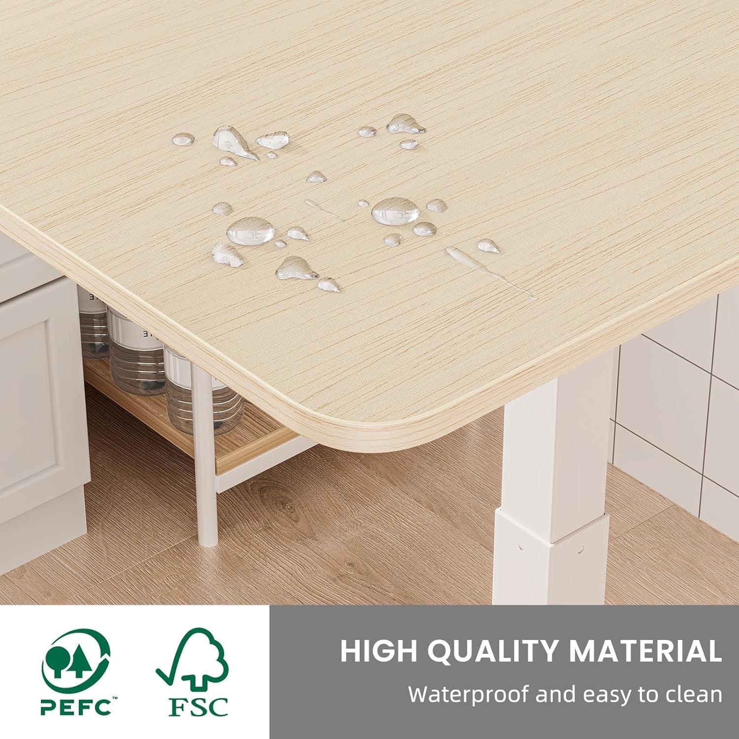 Mobile Standing Desk Height Adjustable Rolling Laptop Table Sit Stand Oak