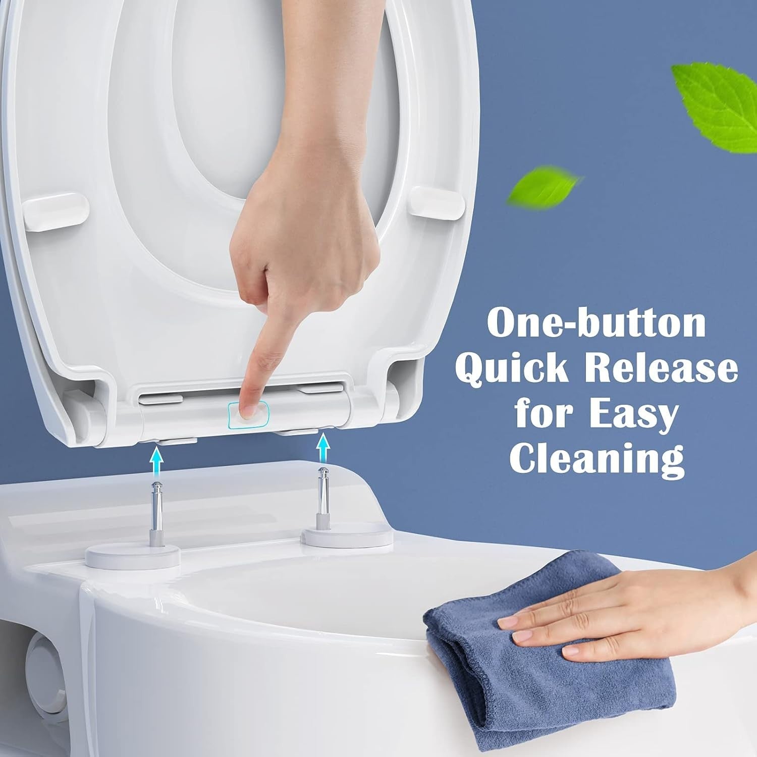 O Shape Soft Close Toilet Seat White Quick Release Family Child Seat 44.7x37cm
