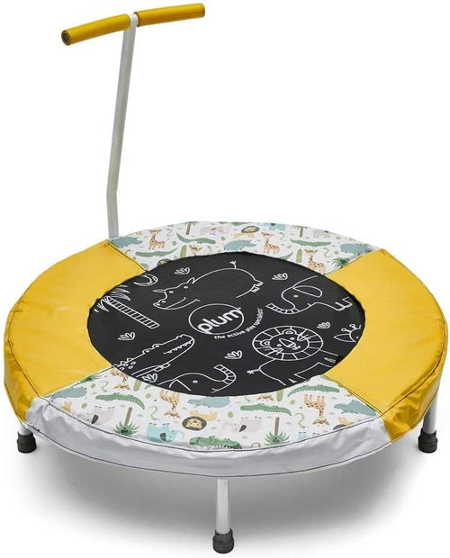 Toddler Jungle Bouncer Trampoline with Sounds Indoor Outdoor Safety Handle