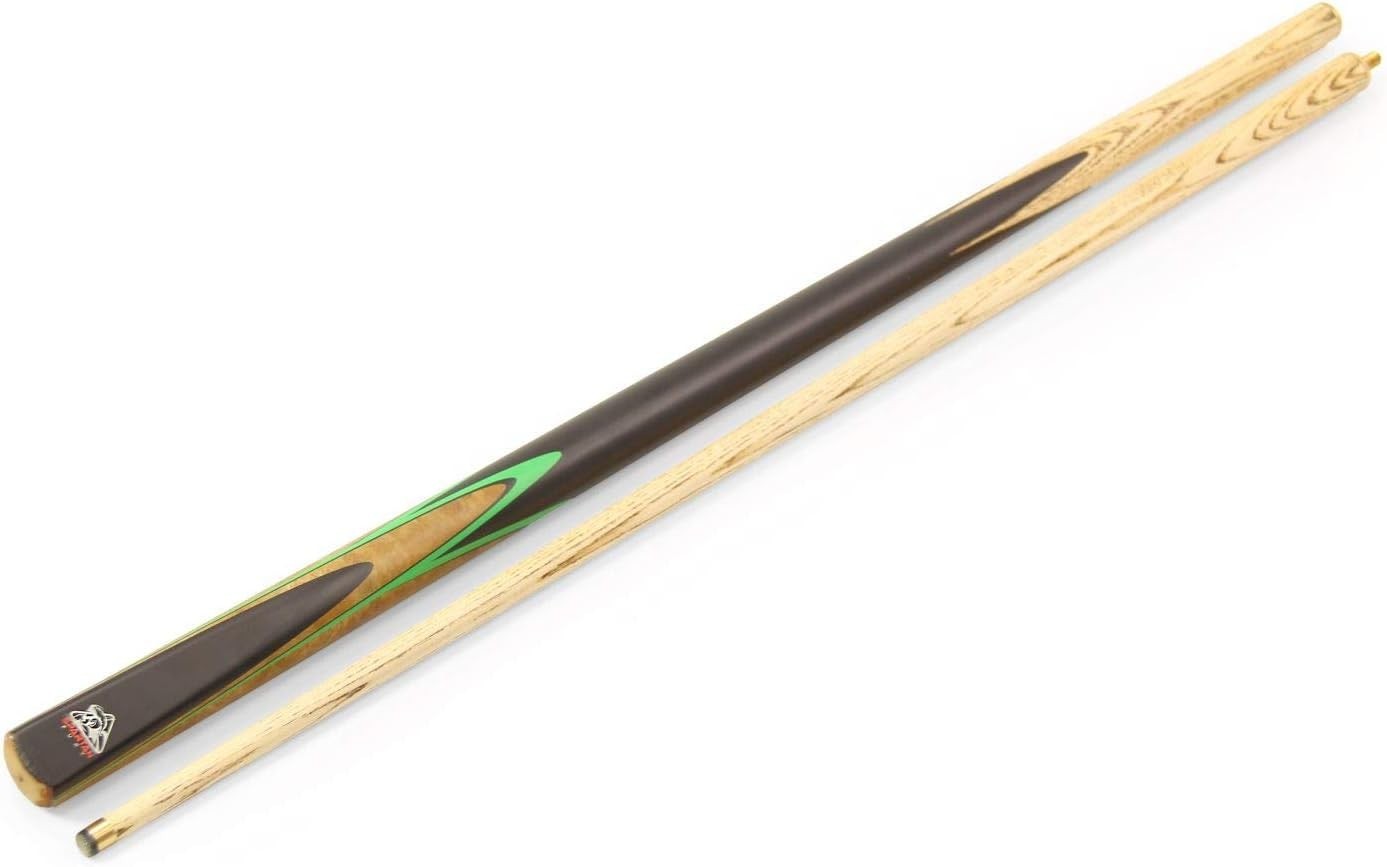 57in Centre Joint Snooker Pool Cue Ash Shaft 9mm Tip Green Butt