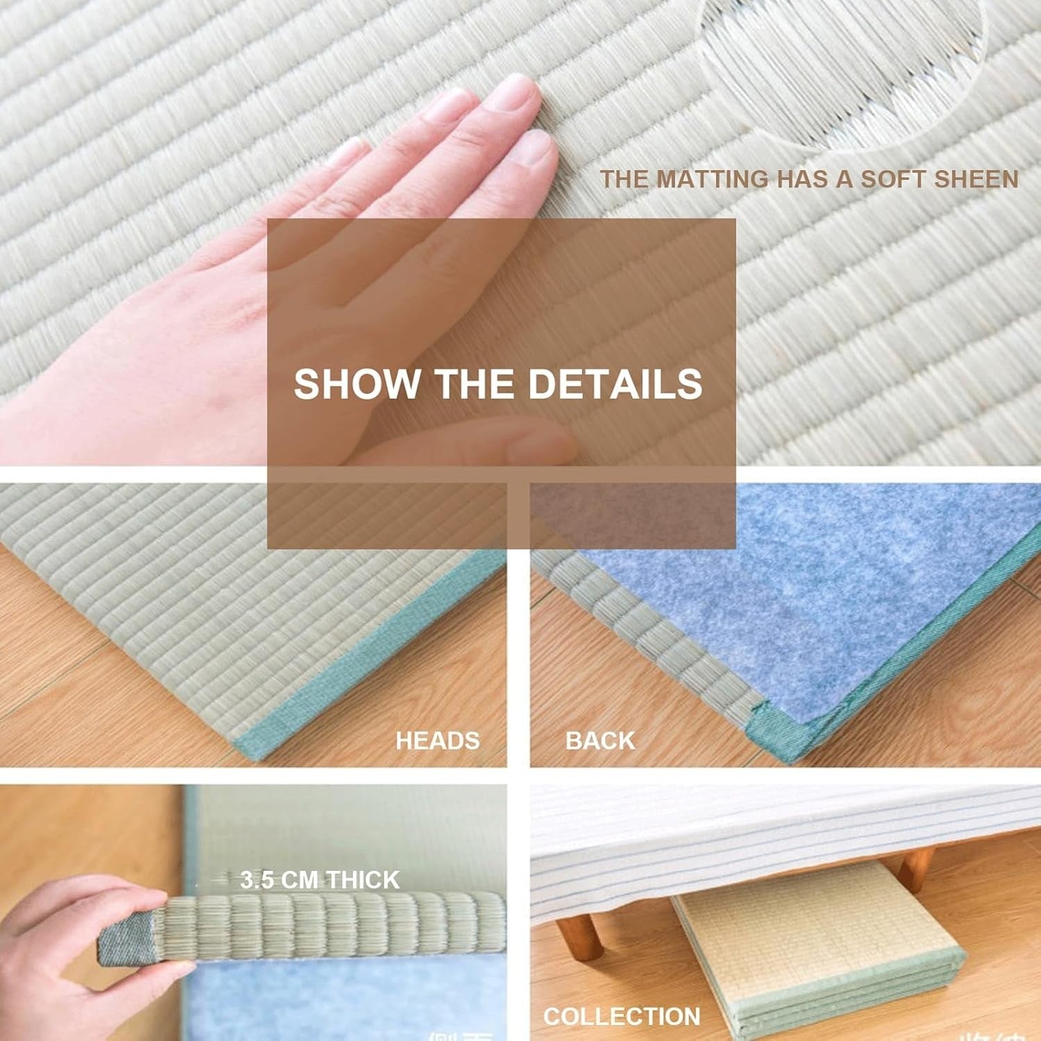 Japanese Tatami Foldable Mattress 3-Fold Firm Futon Mat Meditation Yoga Bed