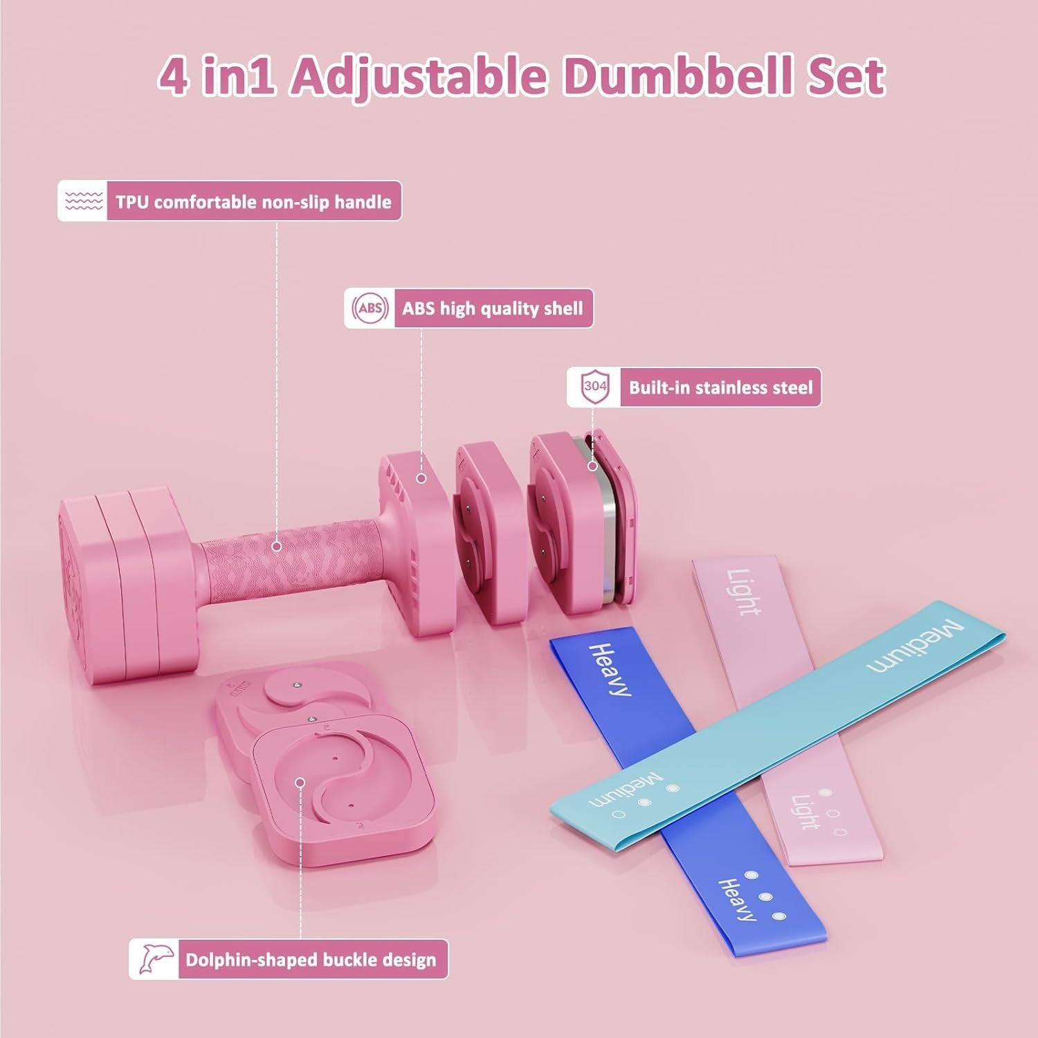 4-in-1 Adjustable Dumbbells Pair 2–5KG Non-Slip Home Gym Weights Set