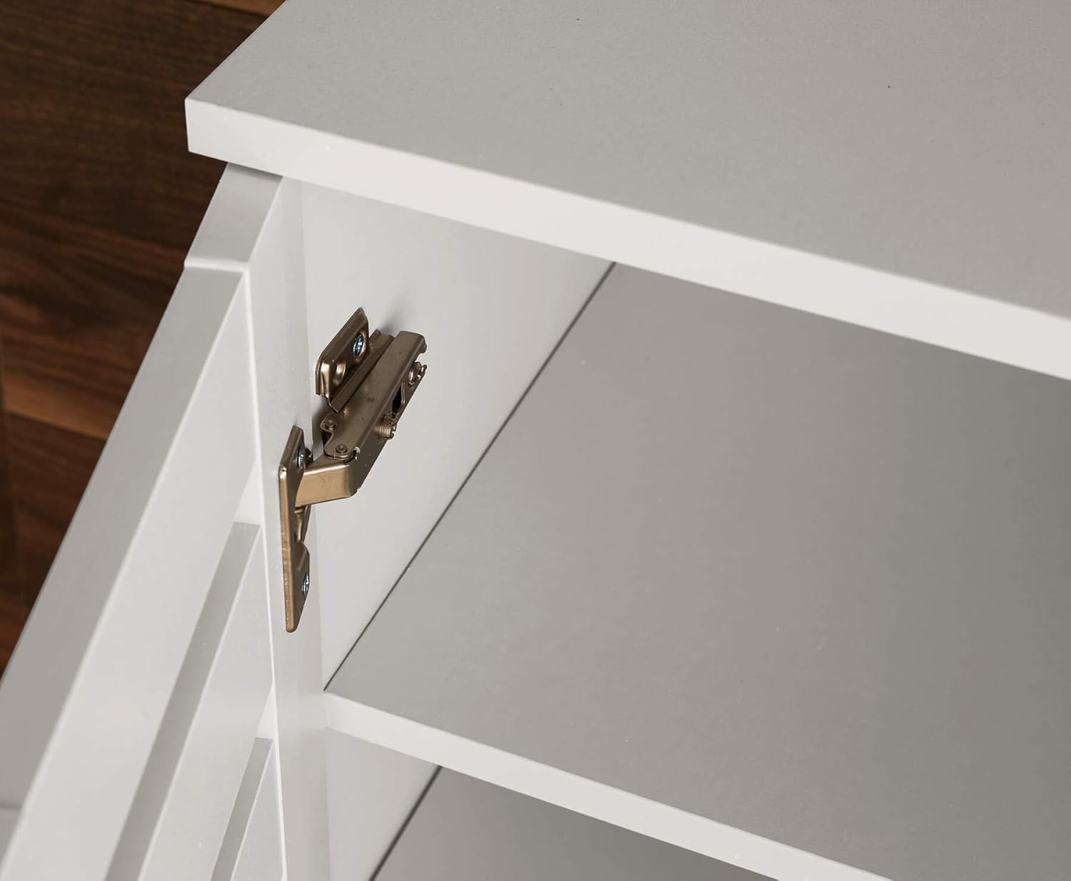 2-Door Wooden Shoe Cabinet with 5 Shelves, 60x33x87 cm White