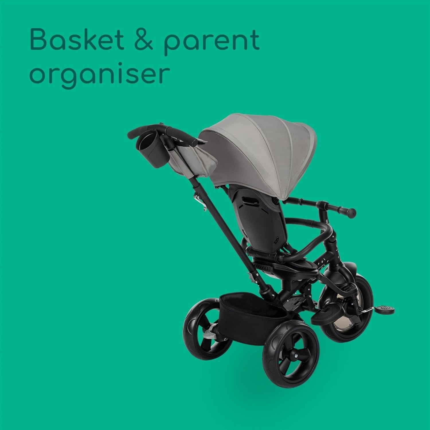Foldable Baby Trike with Parent Handle Canopy 10M-4Y Toddler Bike