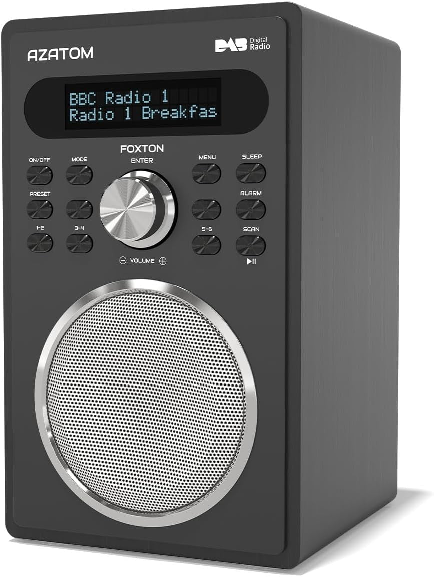 Black DAB DAB+ FM Digital Radio Bluetooth Dual Alarm Sleep Timer USB