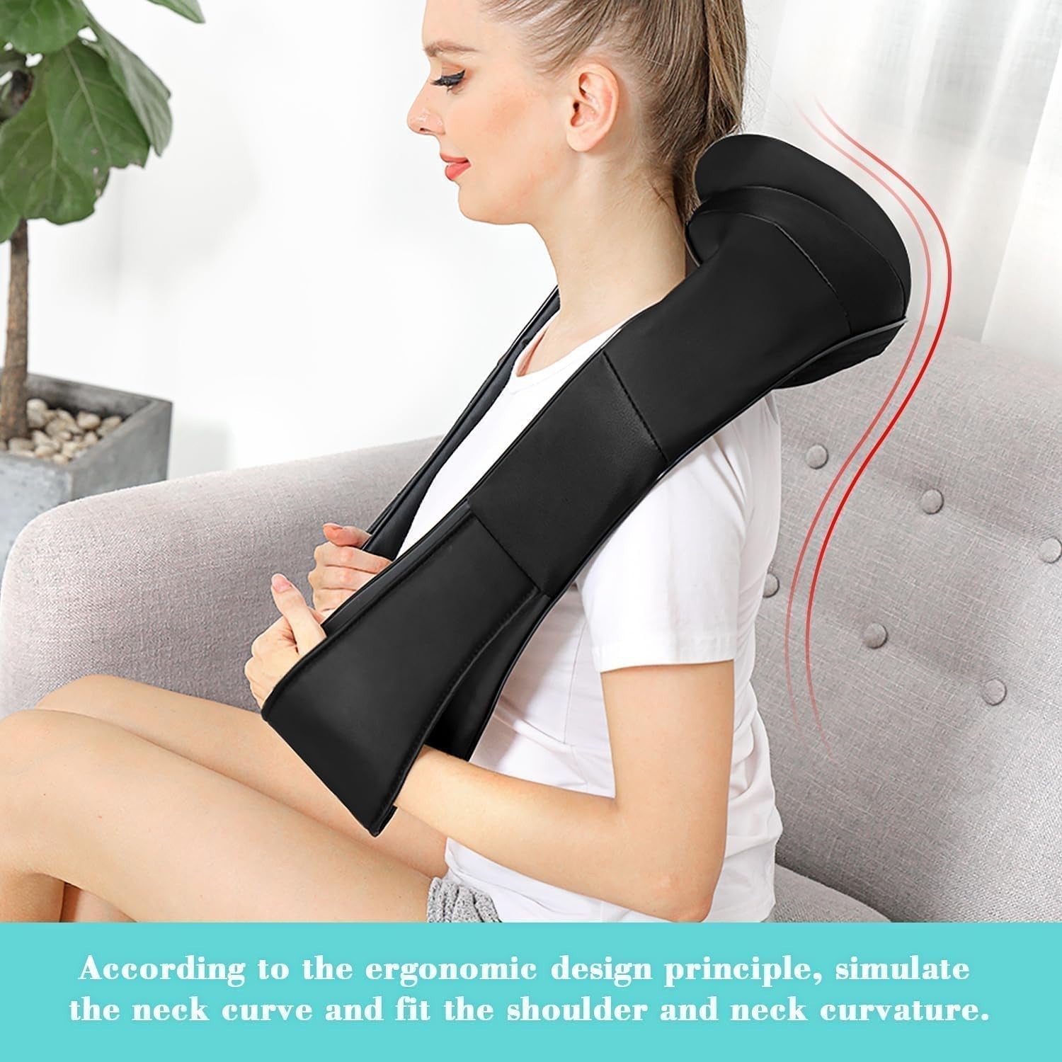 Electric Shiatsu Neck & Shoulder Massager with Heat Deep Kneading Back Relief