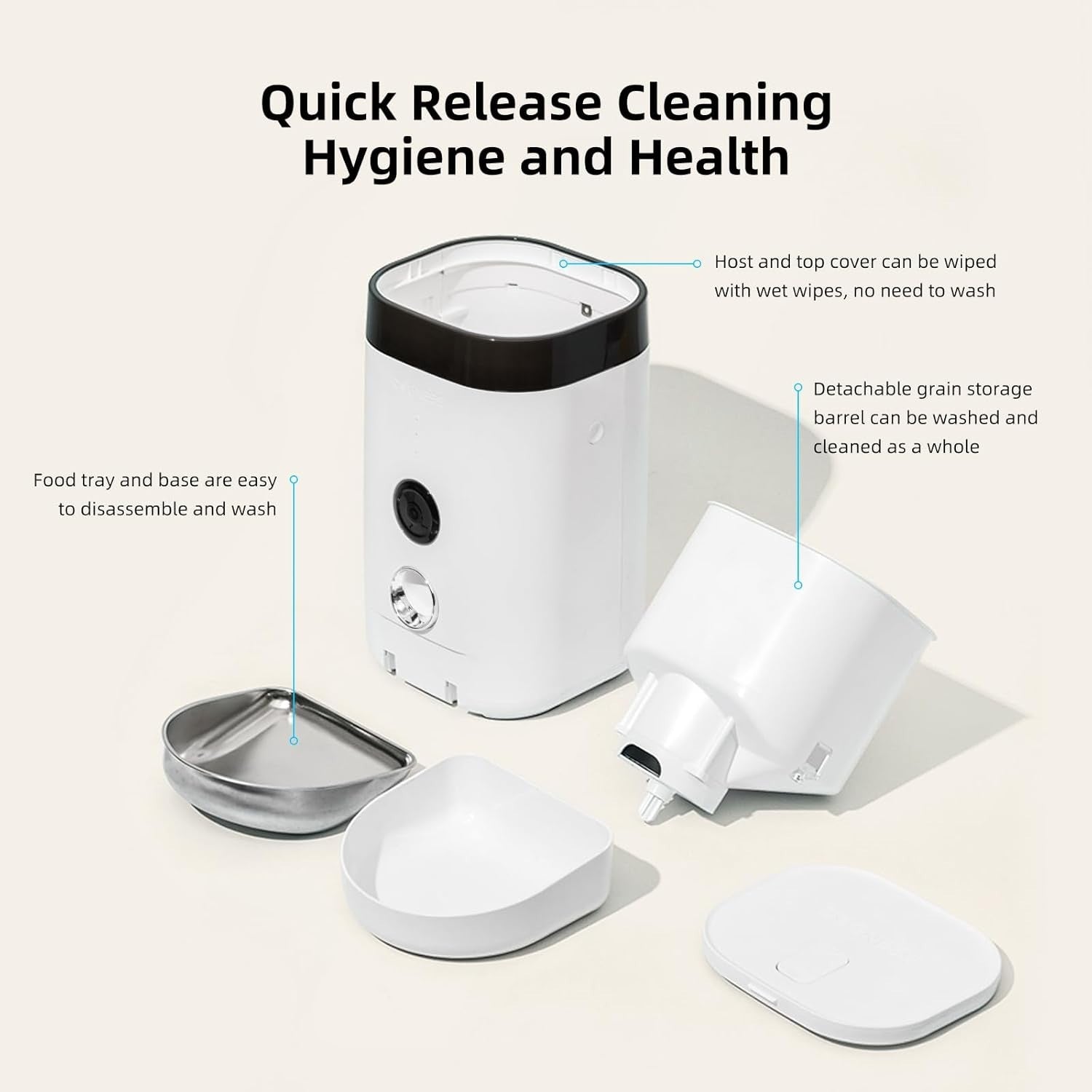 Smart Pet Feeder with Camera 1080P WiFi App Control 4L Auto Feeder