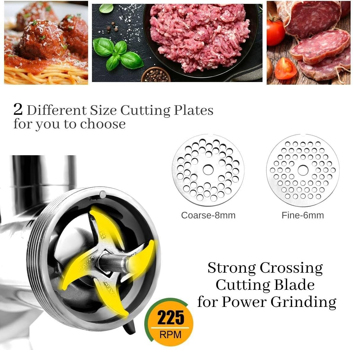 750W Electric Meat Grinder Sausage Maker Mincer 250kg/h Stainless