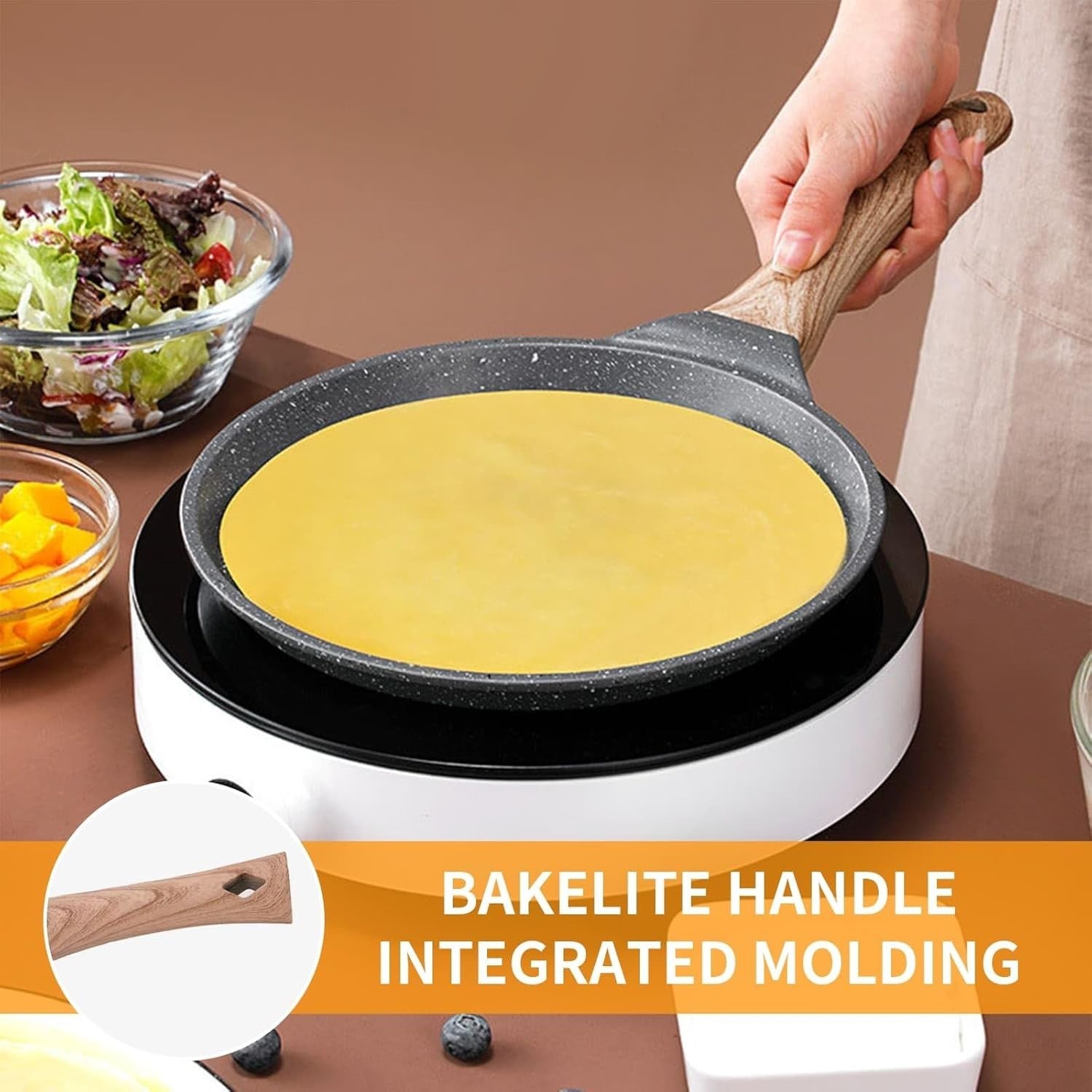 28cm Non-Stick Crepe Pan – Large Induction Pancake, Omelette & Roti Maker