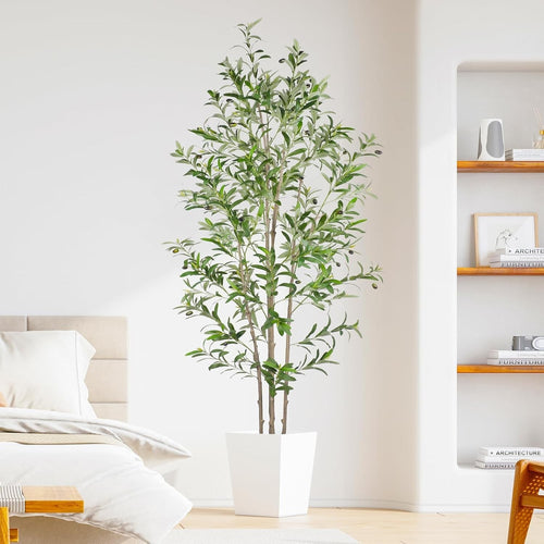 7ft Artificial Olive Tree Tall Faux Plant Realistic Leaves Indoor Home Decor
