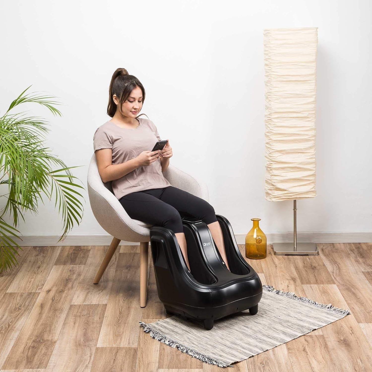 Foot & Leg Massager with Heat, Compression & Kneading Therapy – Black