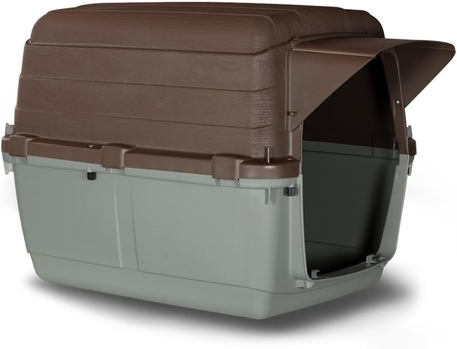Weatherproof Large Outdoor Plastic Dog Kennel Shelter with Spacious Interior