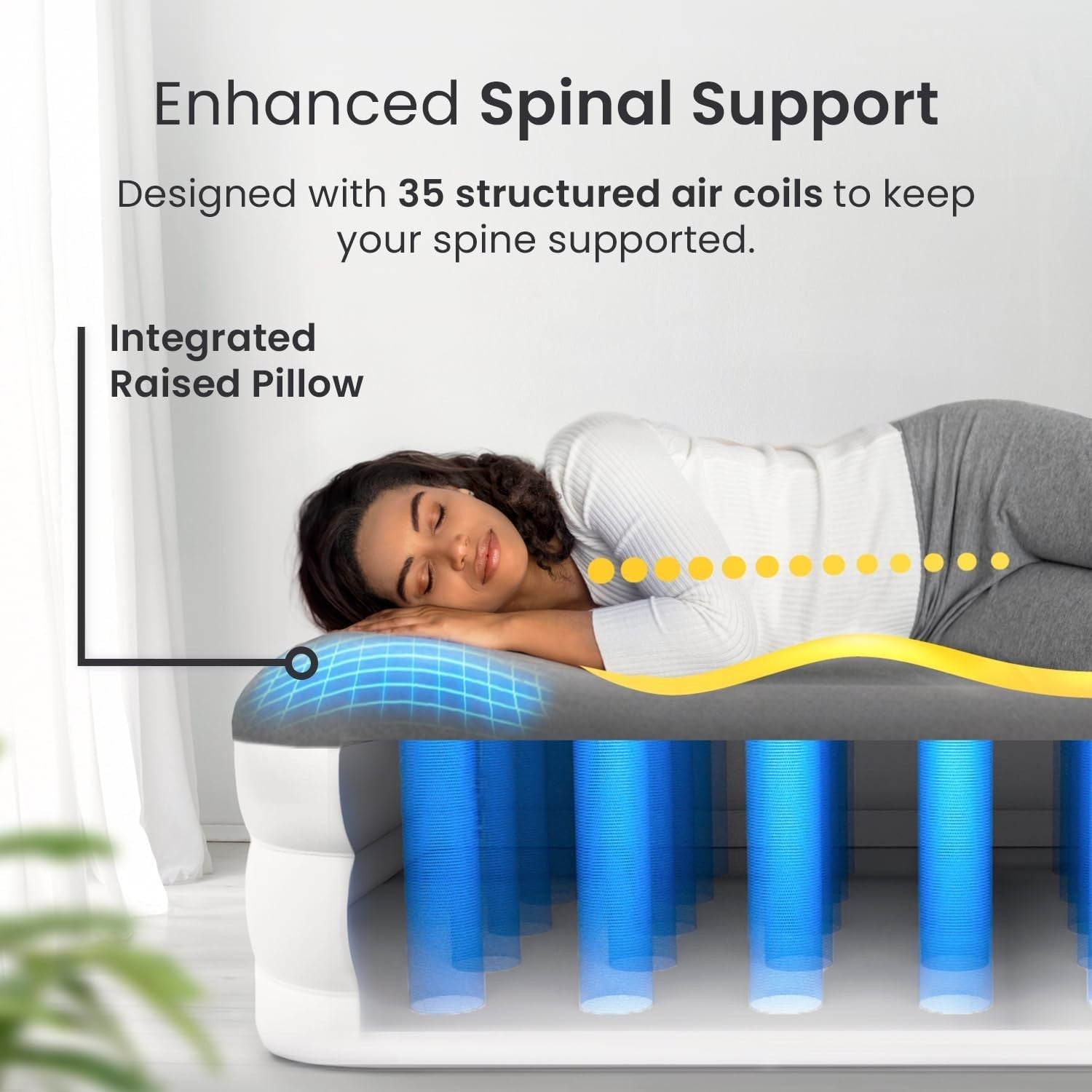 King Size Air Mattress | Built-In Pump, Flocked Top, Guest & Camping Bed
