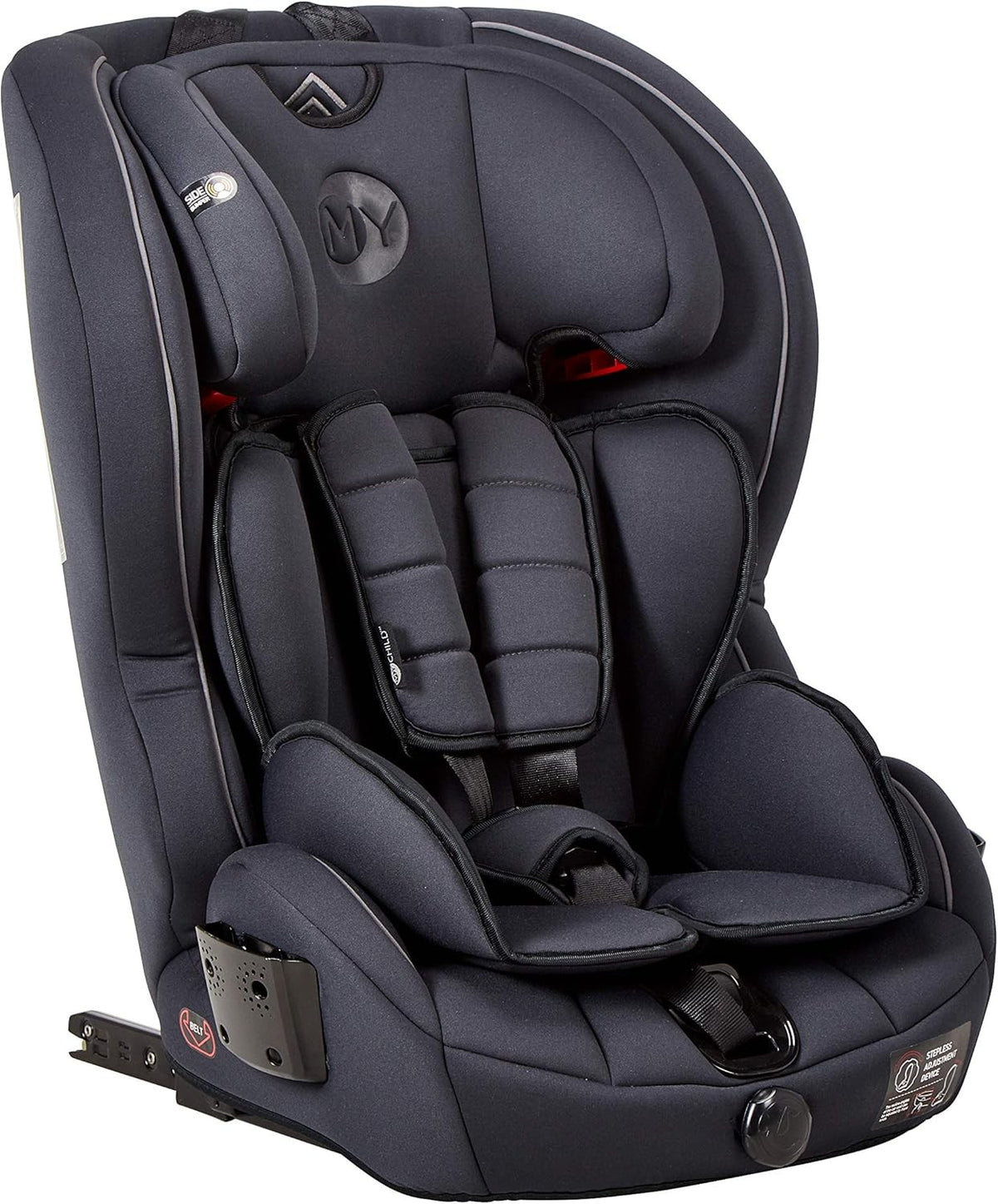 ISOFIX Group 1/2/3 Child Car Seat 9–36kg 5-Point Harness Recline Charcoal