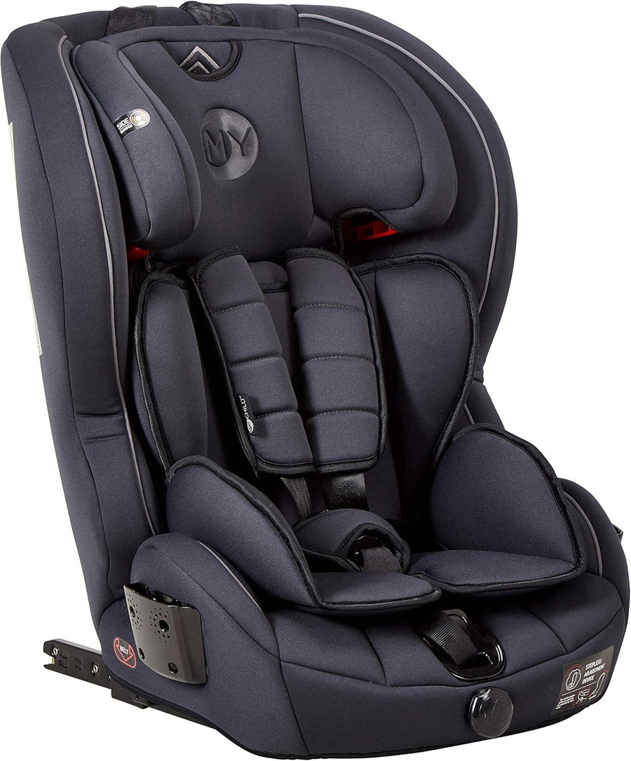 ISOFIX Group 1/2/3 Child Car Seat 9–36kg 5-Point Harness Recline Charcoal