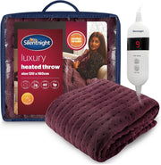 Electric Heated Throw Blanket 9 Heat Settings Fast Heat Washable 120x160cm
