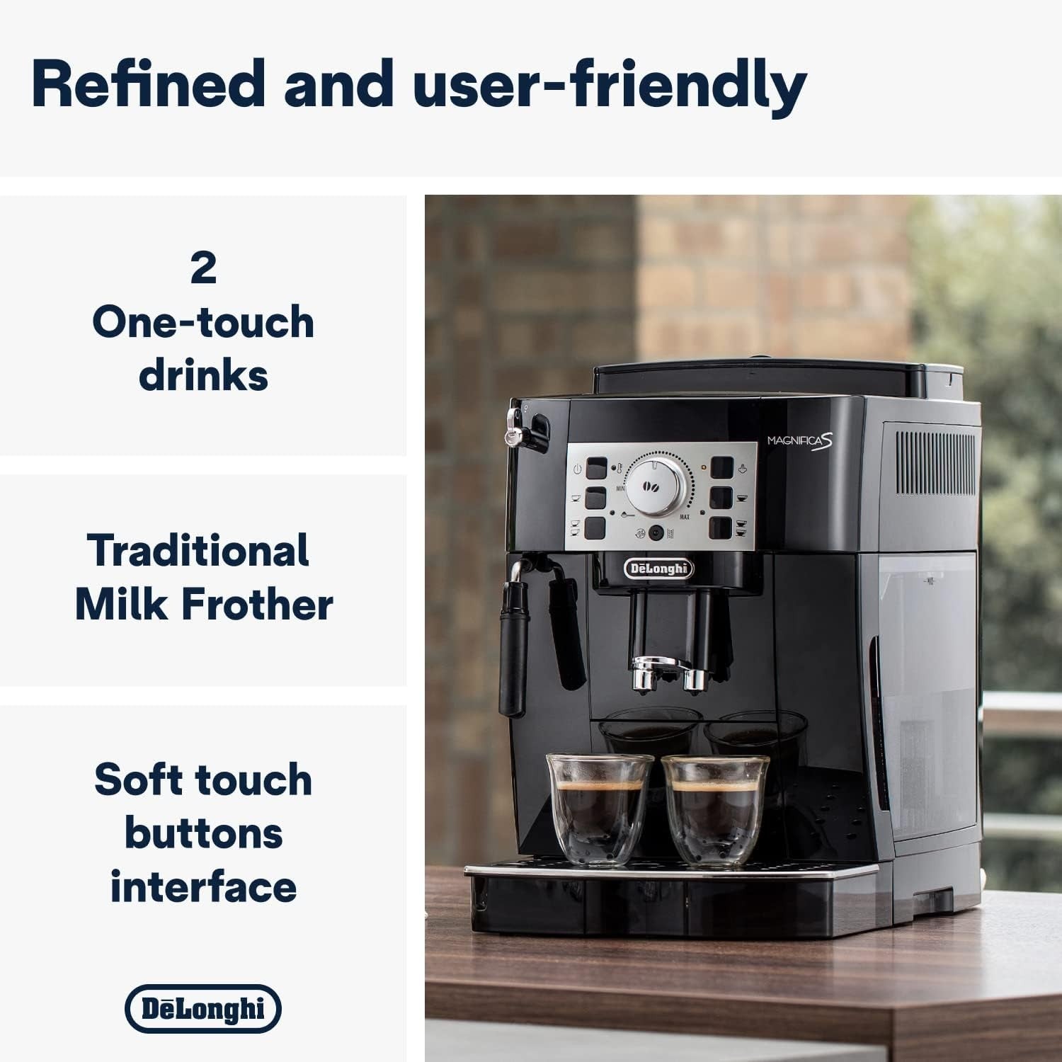 Automatic Bean-to-Cup Coffee Maker | 1.8L Tank | Milk Frother | Dual Cup Brewing