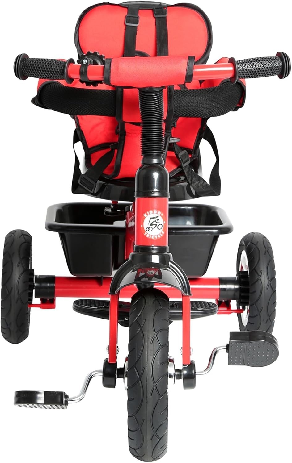4 in 1 Kids Tricycle Rotating Seat Sun Canopy Parent Push Trike Red