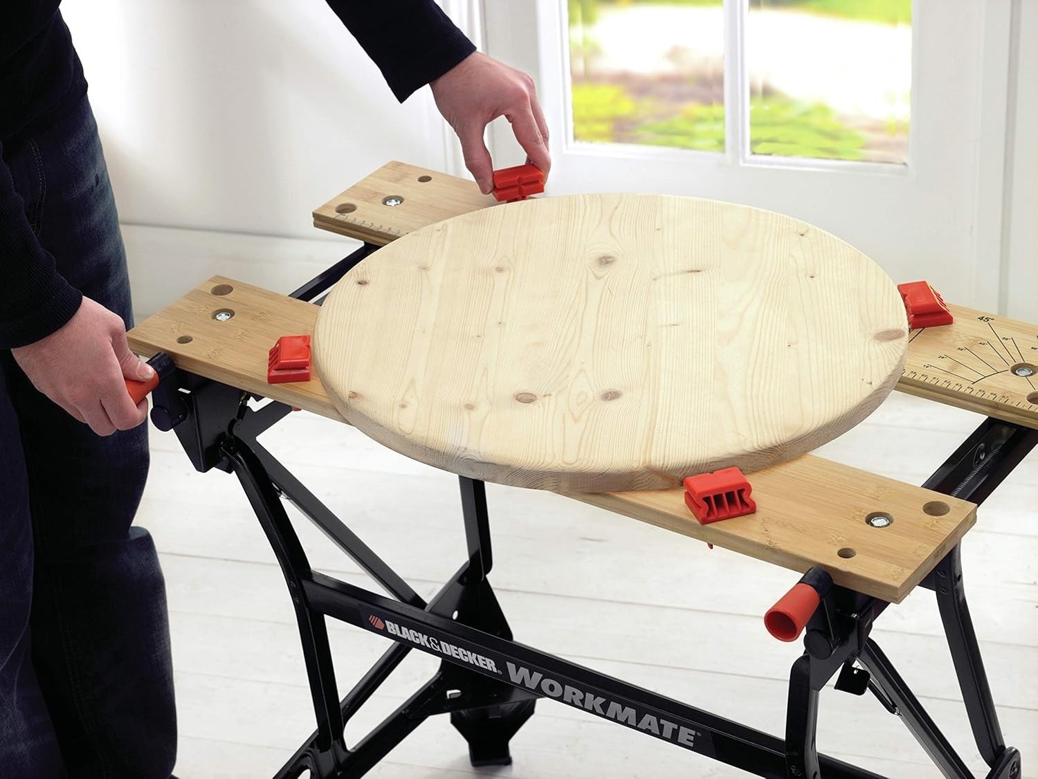 Heavy Duty Dual-Height Sawhorse Workbench with Steel Frame 250kg Capacity
