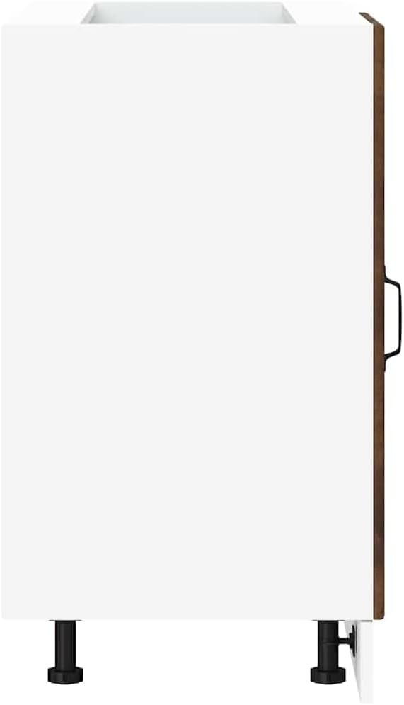 Smoked Oak Under Sink Bathroom Cabinet 60cm Modern Storage Unit