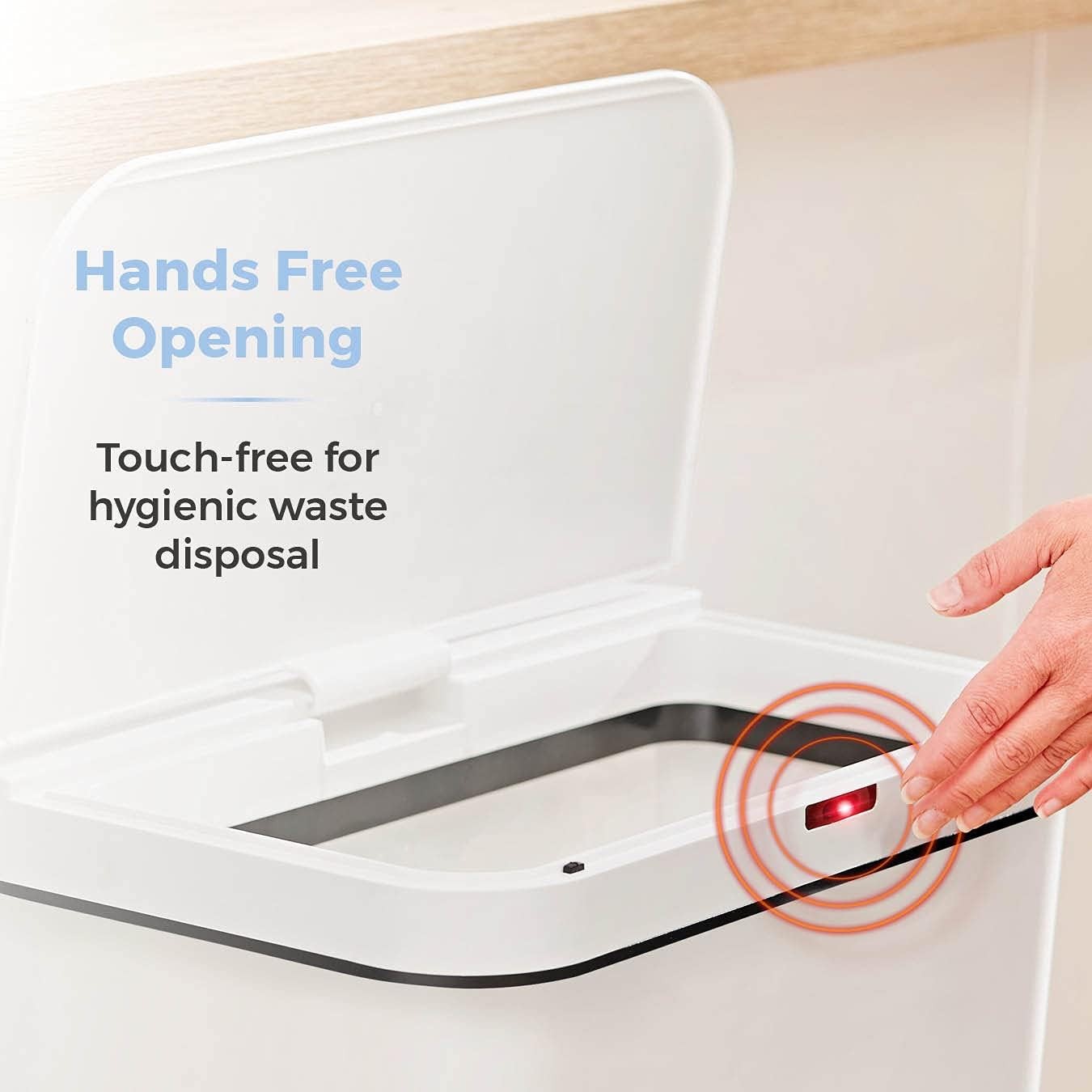 50L Automatic Sensor Kitchen Bin Touchless Motion Waste White