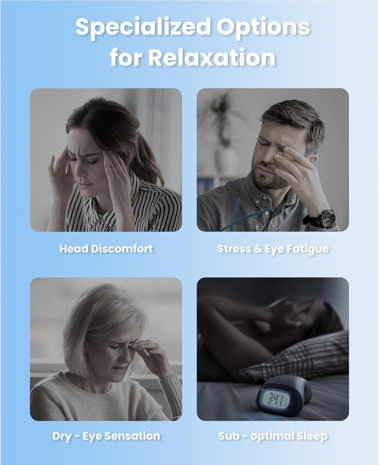 Eye Massager with Heat & Cooling Music Rechargeable Eye Mask