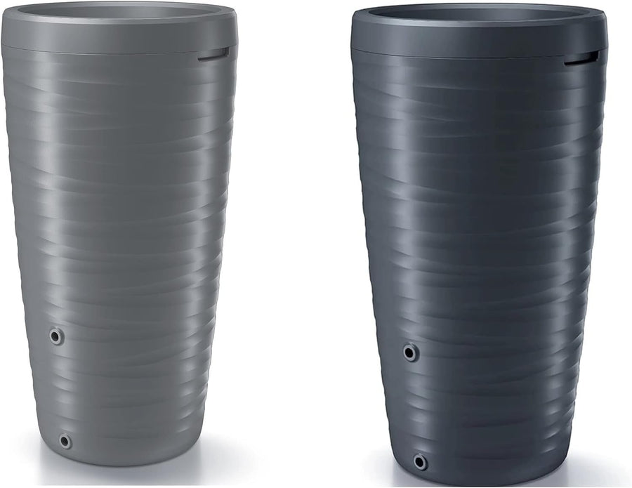240L Anthracite Garden Water Butt with Connections & Plant Insert