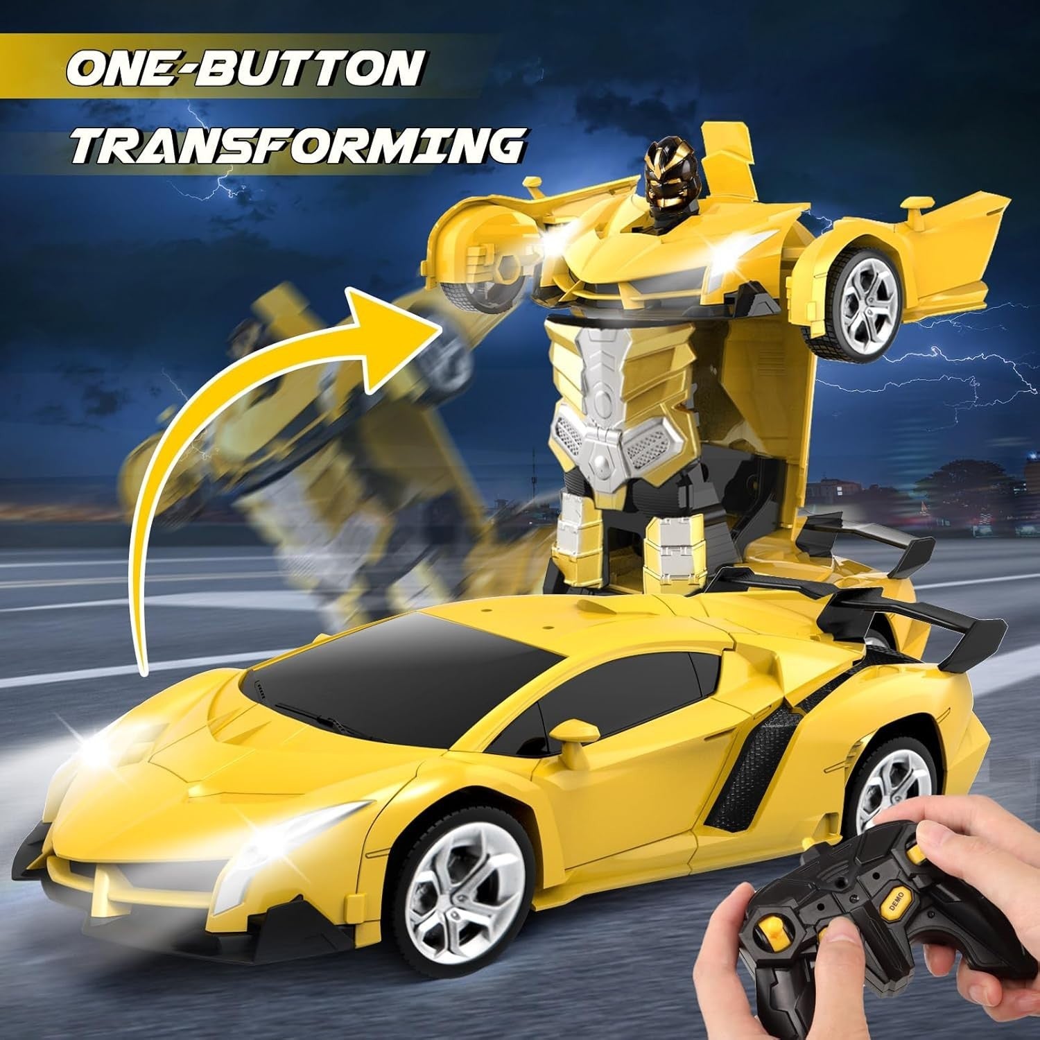 Transforming RC Car Robot Toy – Remote Control Drift Car for Kids 3-8