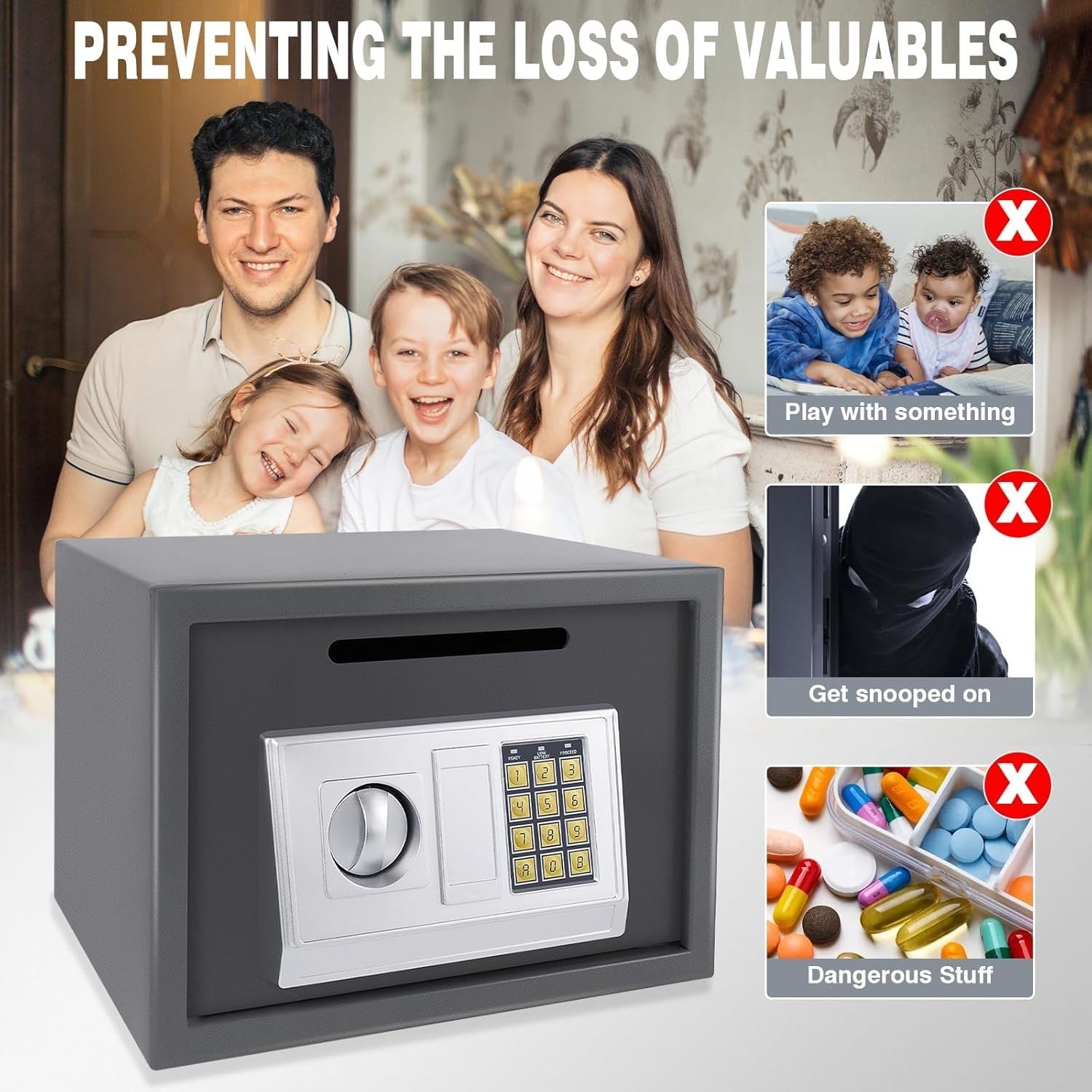 16L Digital Safe Box Electronic Keypad Cash Deposit Security Safe