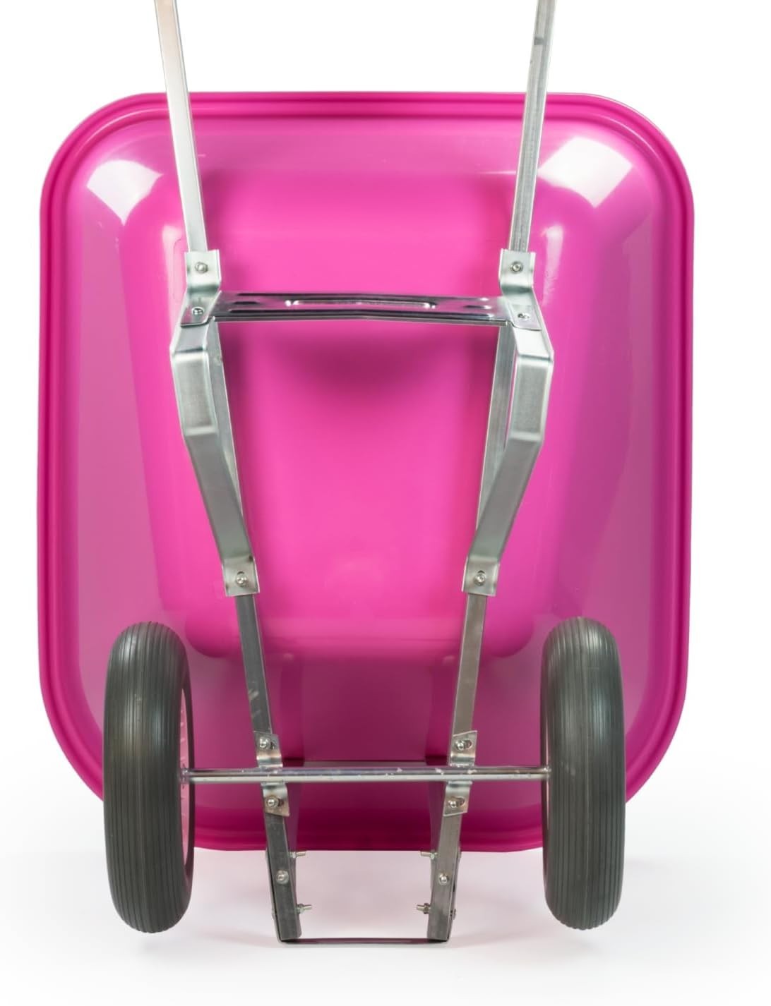 200L Pink Twin-Wheel Wheelbarrow – Heavy Duty Plastic Tray w/Puncture Proof Tyre