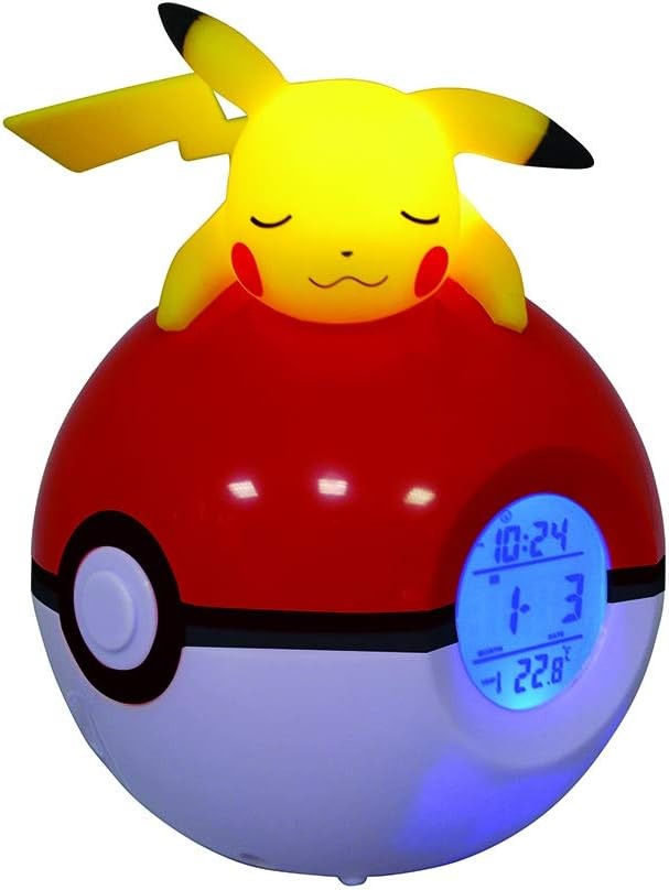 Kids Character FM Radio Alarm Clock LED Display Temperature Yellow Red White