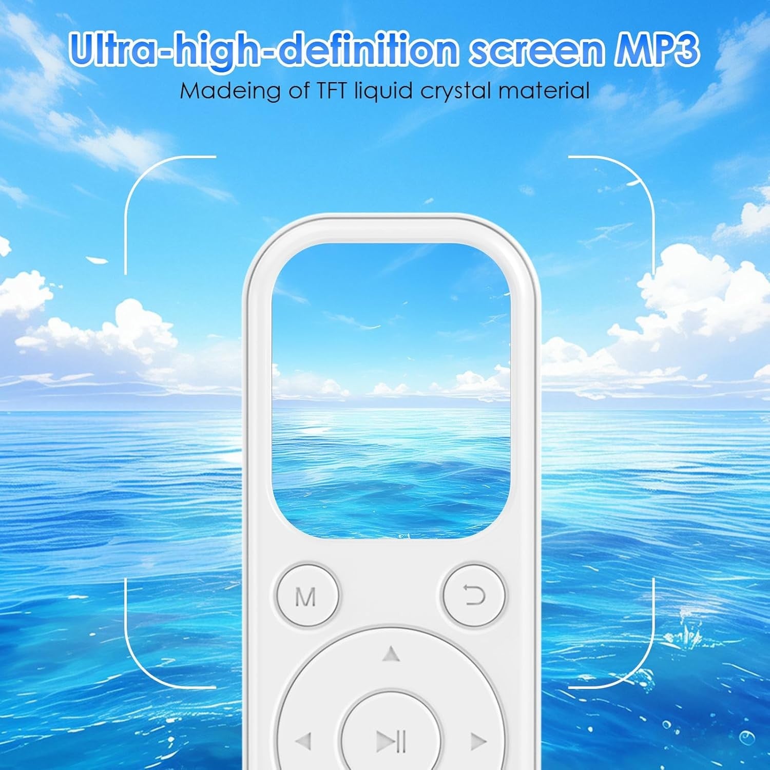 64GB Bluetooth 5.3 MP3 Player White HiFi FM Radio 300mAh