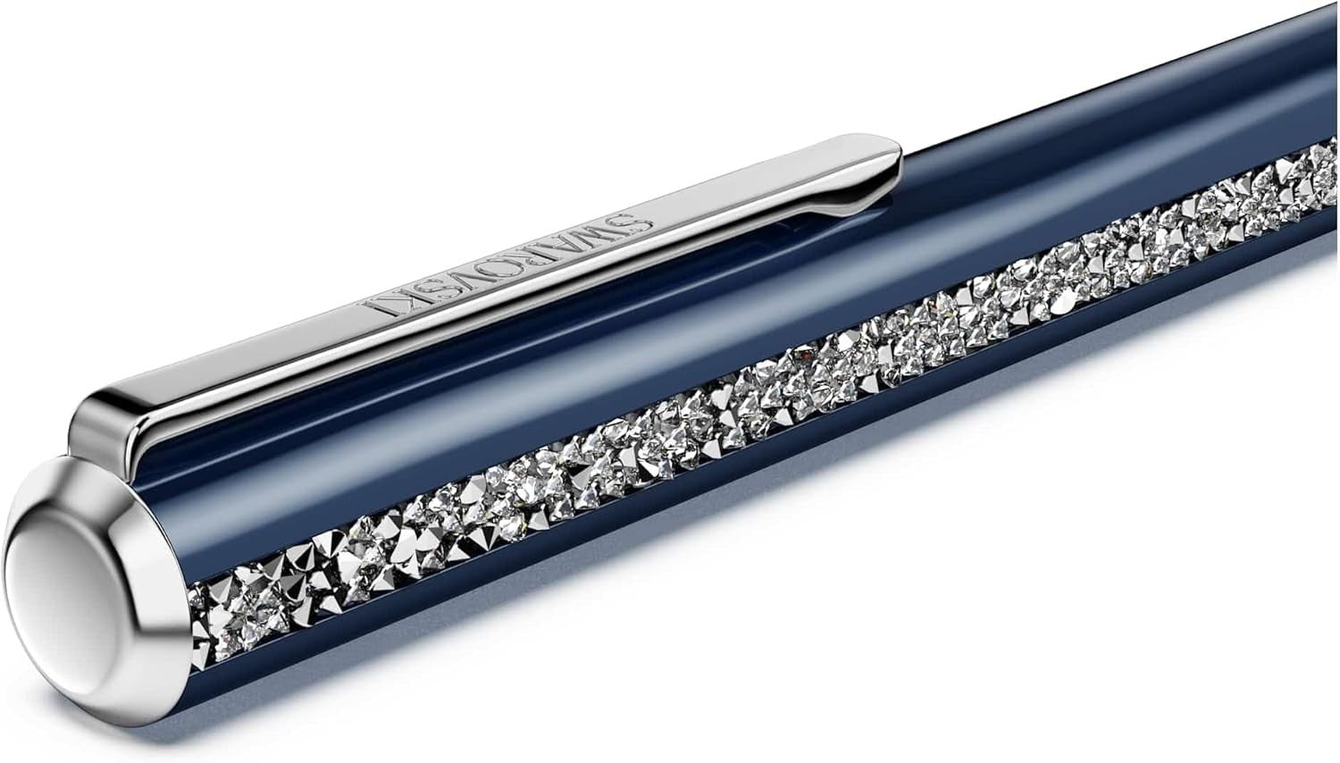 Blue Crystal Ballpoint Pen Black Ink Gift Pouch 14.3cm