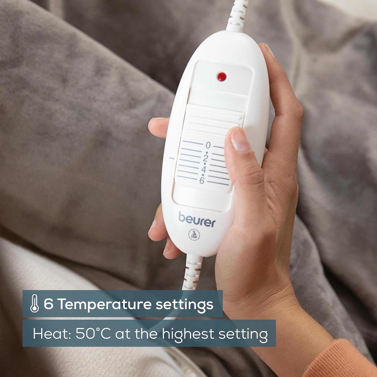 Electric Heated Throw Blanket 6 Heat Settings Auto Shut Off Soft Fleece  Descrip