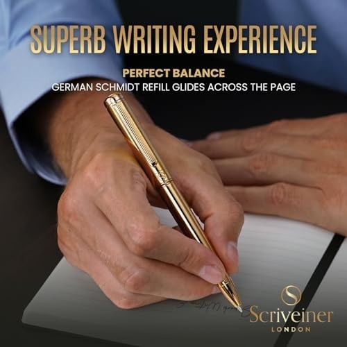 Luxury Ballpoint Pen – Brass, Chrome Finish, Smooth Refillable Black Ink