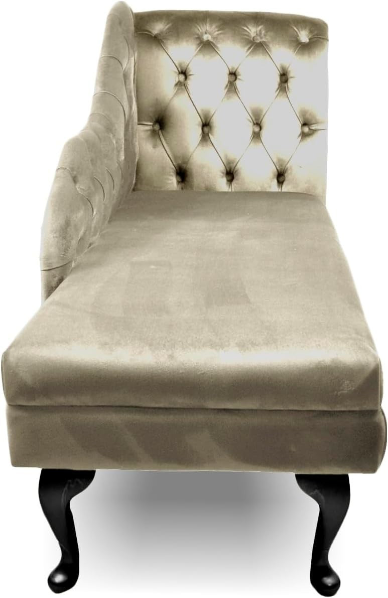 Velvet Tufted Chaise Lounge Sofa Right Hand – Handmade Comfort & Durable Build