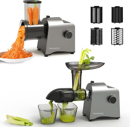 Cold Press Juicer 2 in 1 Veg Slicer Quiet 250W High Yield Easy Clean