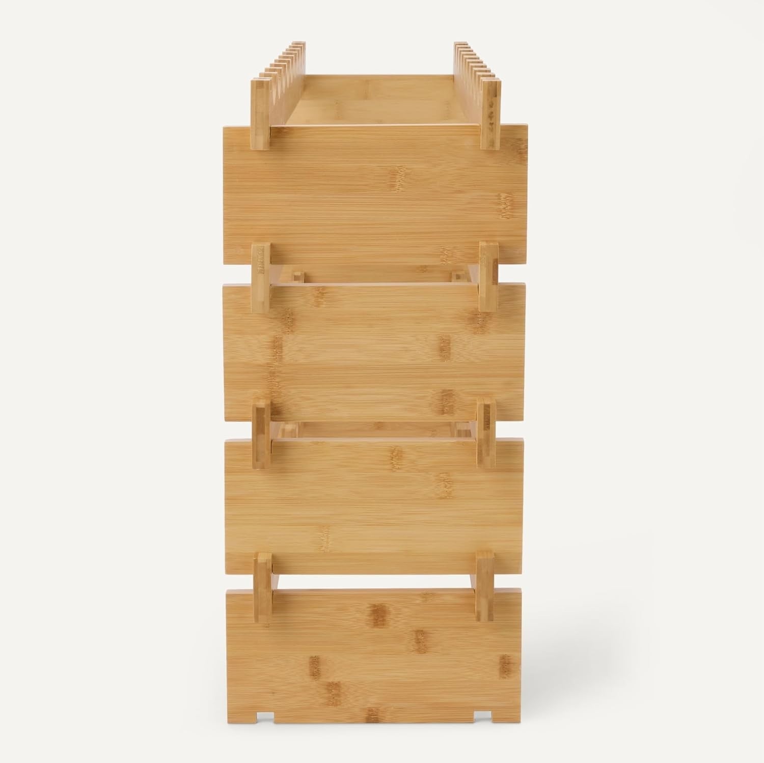 Stackable Bamboo Wine Rack 36 Bottle Storage Freestanding Wooden Bottle Holder