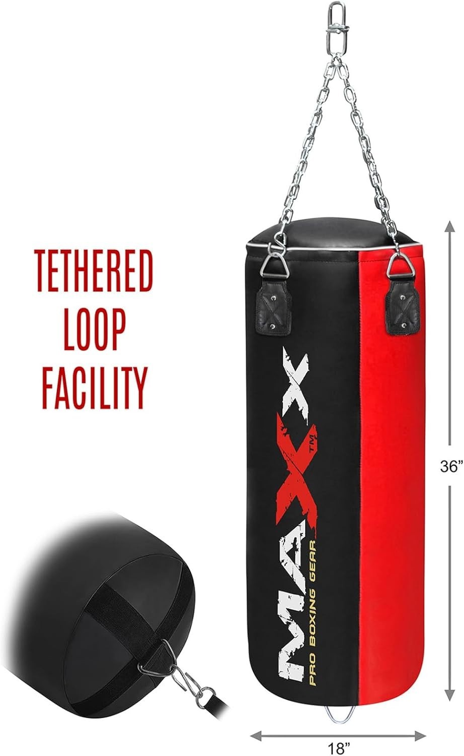 3FT Filled Hanging Boxing Punch Bag Set Heavy Duty with Chain Gloves Hook