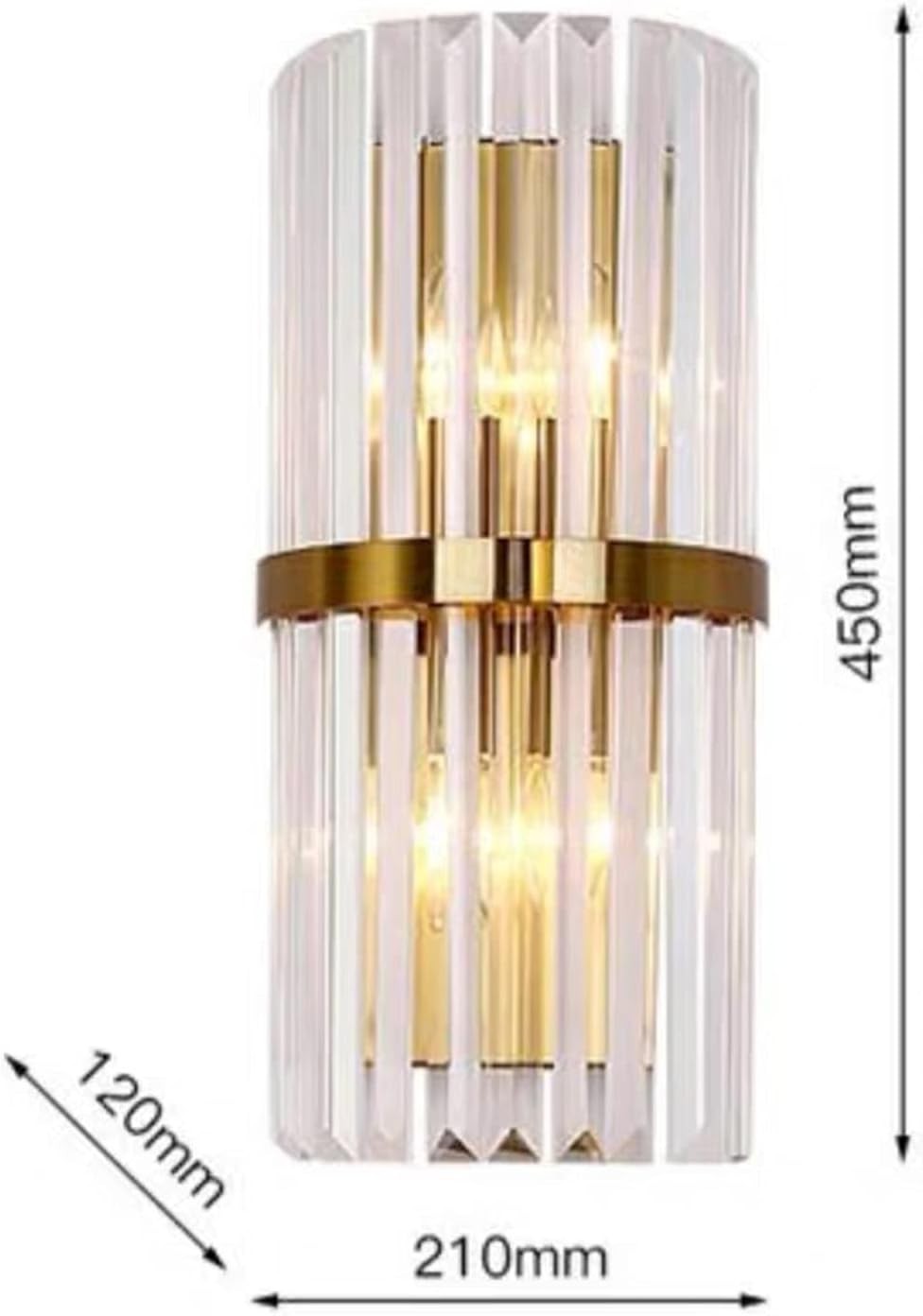 Modern Crystal Wall Sconce Light | Gold Base | Bedroom & Hallway Lighting