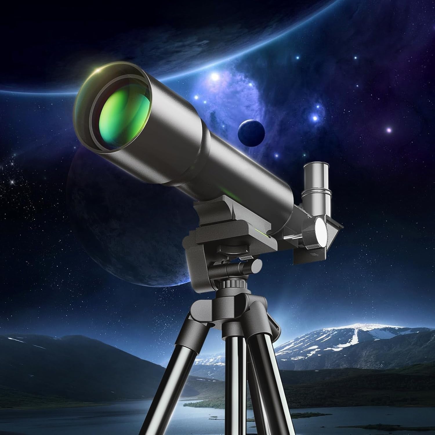 50mm AZ Kids Telescope with Tripod & Phone Adapter Black
