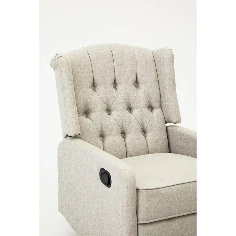 Grey Recliner Armchair Swivel Wing Back Lounge Chair with Footrest Seat