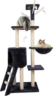 Cat Tree Tower 138cm Multi Level Condo Hammock Scratching Post Indoor Cats
