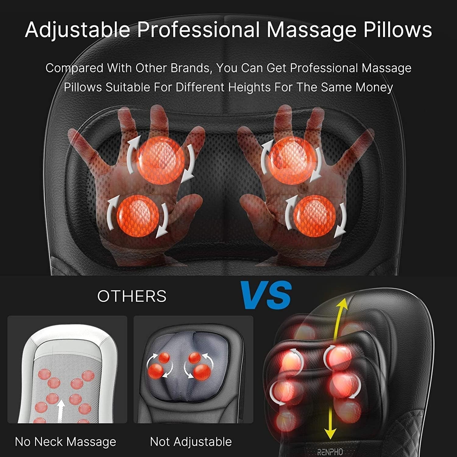 Shiatsu Back Massager with Heat Full Body Chair Pad Adjustable Neck & Vibration