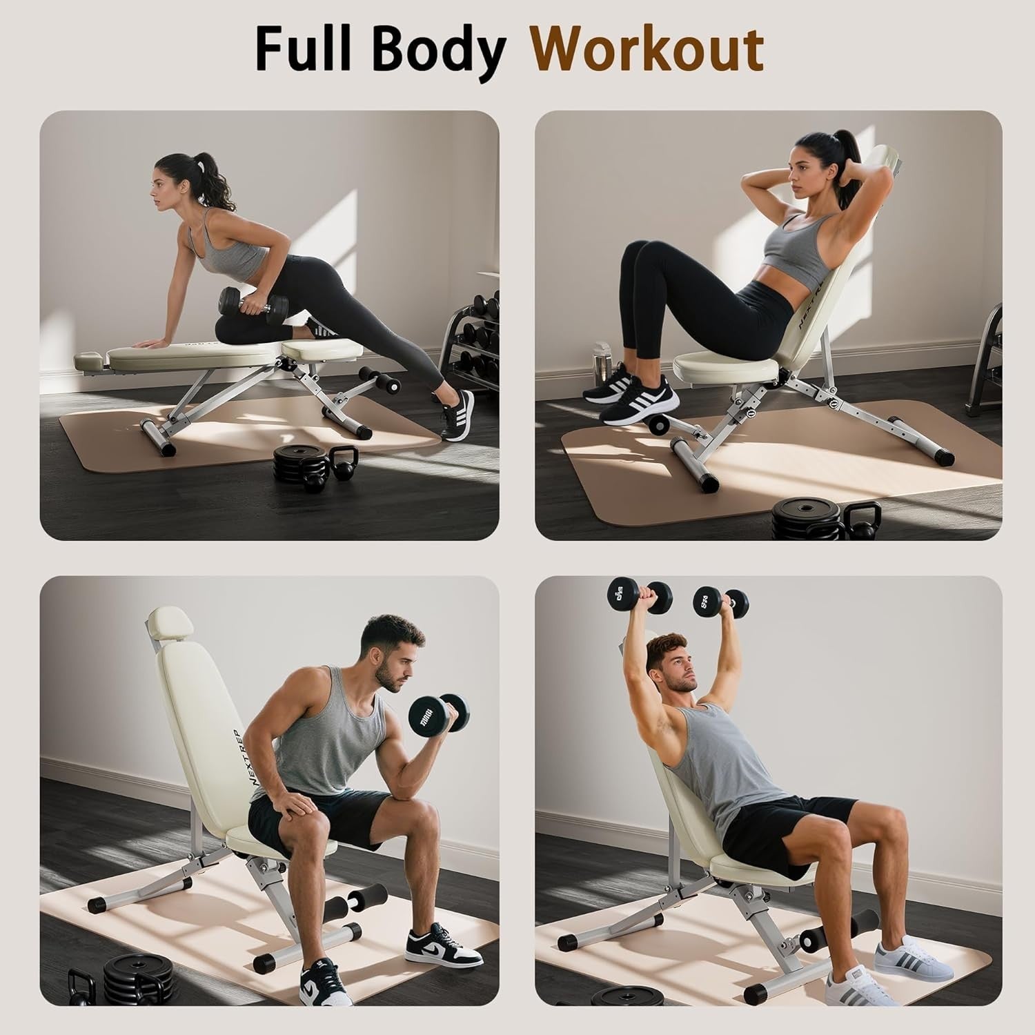 Fast-Fold Adjustable Workout Bench 660lb Incline Decline Full Body