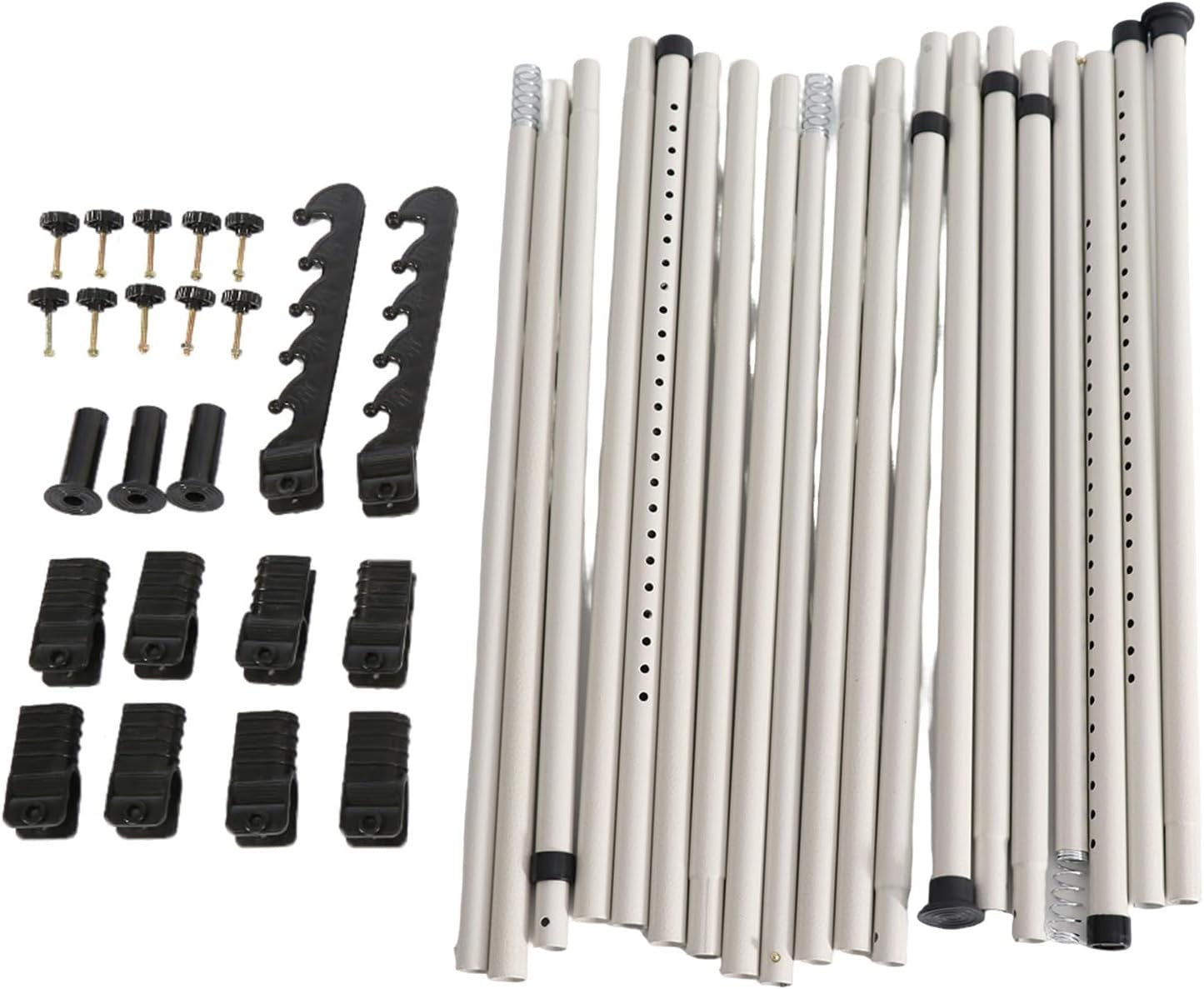 Heavy Duty Telescopic Clothes Rack Adjustable Garment Rail White