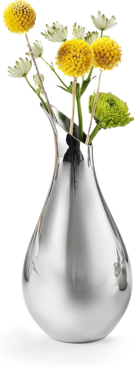 Stainless Steel Decorative Vase Modern Sculptural Home Décor Table Accent