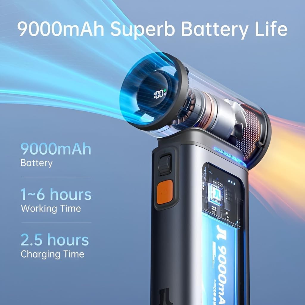 Portable Handheld Turbo Fan Black 100Speed Rechargeable Mini Cooling Fan 9000mAh