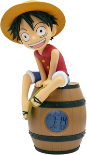 Anime Figure Alarm Clock Barrel Style Digital Desk Bedside Clock Brown