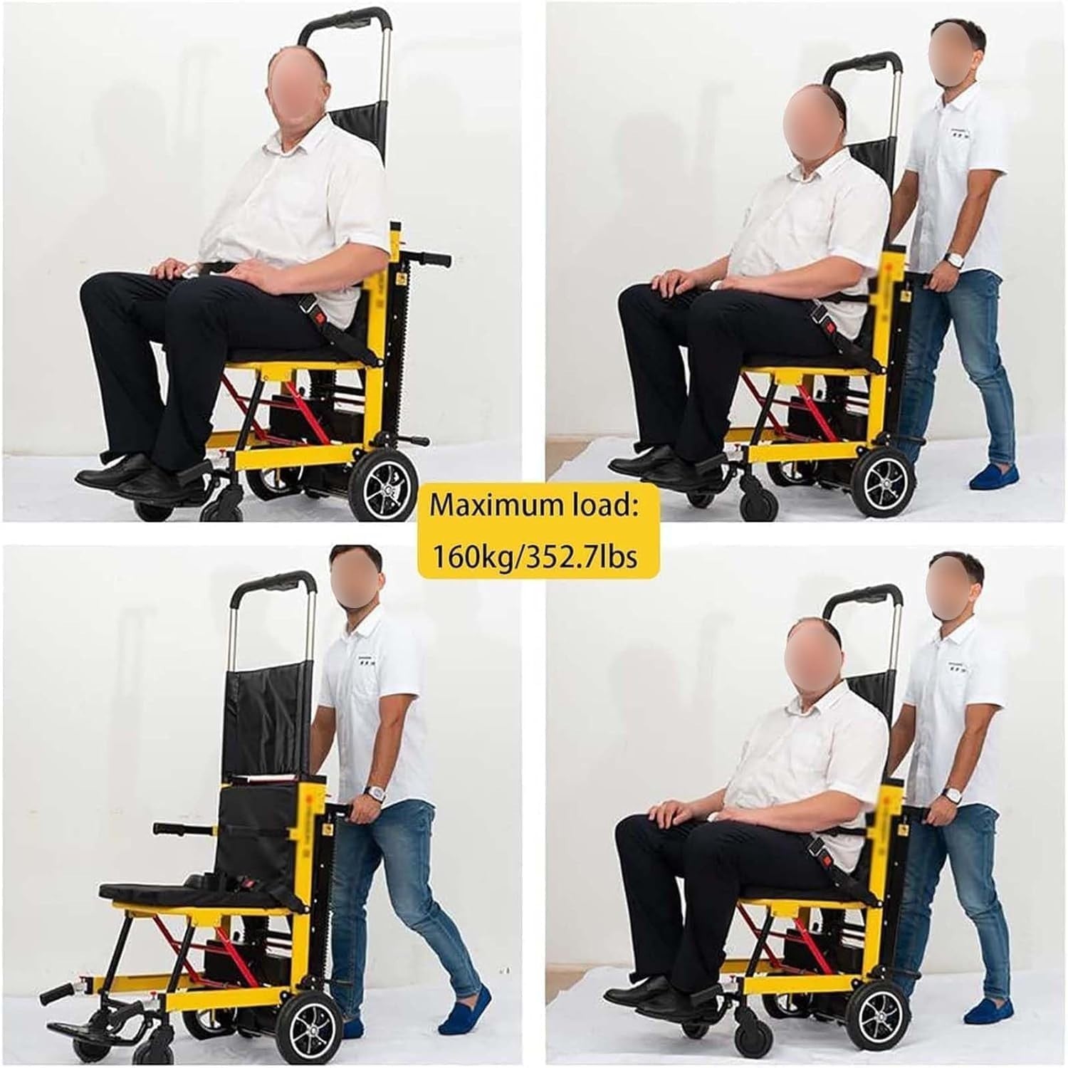 Electric Stair Climbing Wheelchair Trolley Foldable Mobility Chair 380lb